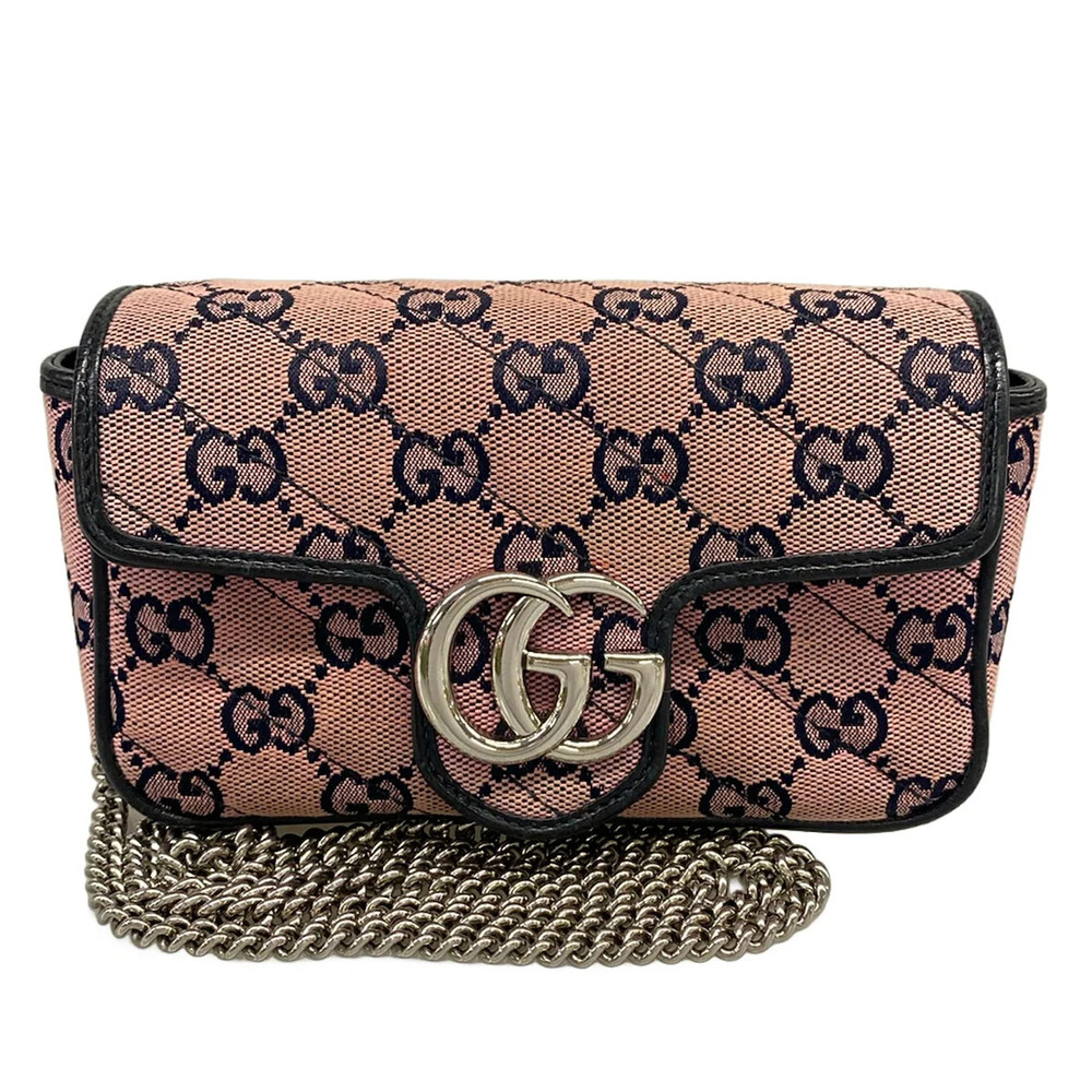 Gucci Gg Marmont Pink Jacquard Leather #363430G83B